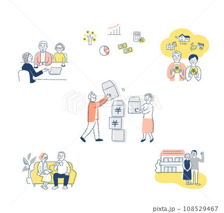 お金・投資・資産運用関連と複数の人物　セット 108529467