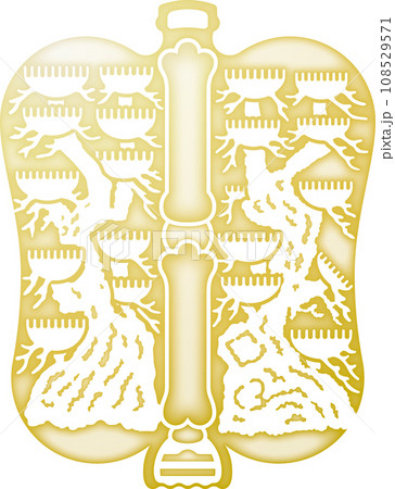家紋　奥平団扇【金色】 108529571