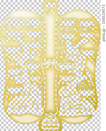 家紋　奥平団扇【金色】 108529571