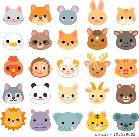 動物の顔のアイコンセット 108529682