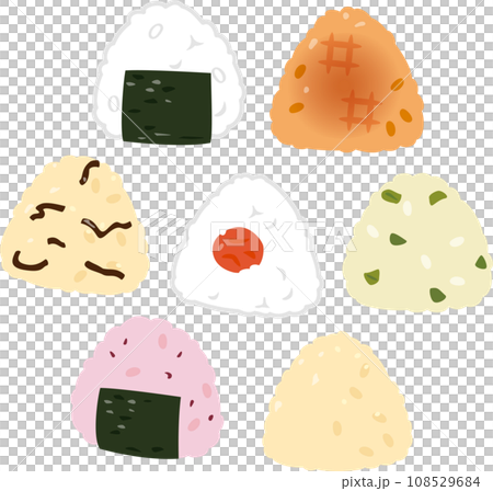 シンプルなおにぎりのイラストセット 108529684