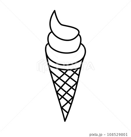 Doodle picture of ice cream. Hand drawn vector illustration. Doodle picture of ice cream. Hand drawn vector illustration. 108529801