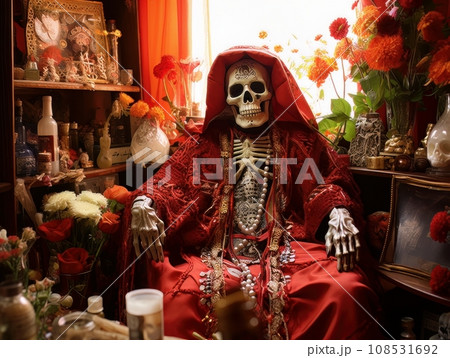 Santa Muerte is the deity of death. The day of the Dead AI 108531692