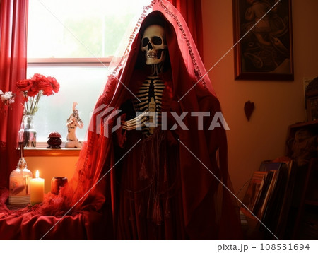 Santa Muerte is the deity of death. The day of the Dead AI 108531694