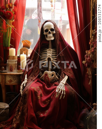 Santa Muerte is the deity of death. The day of the Dead AI 108531774