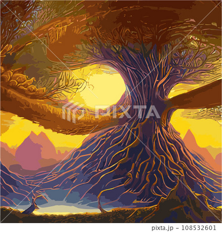 A surreal landscape with abstract trees and clouds melting islands off ground. illustration, Dreamy surreal fantasy landscape, lush vegetation ad flowers, pastel colors, digital illustration A surreal landscape with abstract trees and clouds melting islands off ground. illustration, Dreamy surreal fantasy landscape, lush vegetation ad flowers, pastel colors, digital illustration 108532601