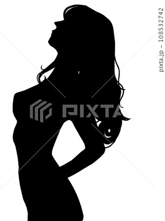 シルエット 女性 上半身 シルエット 女性 上半身 108532742