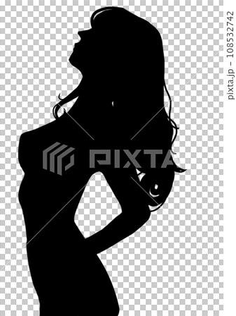 シルエット 女性 上半身 シルエット 女性 上半身 108532742