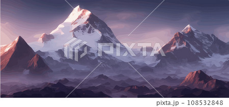 Fantasy epic magic mountain landscape. Mystical winter valley valley , Panoramic view of big mountains . Mountains landscape. Rural nature background. hills horizon Fantasy epic magic mountain landscape. Mystical winter valley valley , Panoramic view of big mountains . Mountains landscape. Rural nature background. hills horizon 108532848
