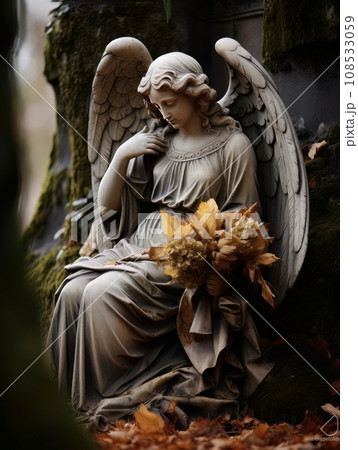 Angel figure during christian All Saints Day event AI Angel figure during christian All Saints Day event AI 108533059