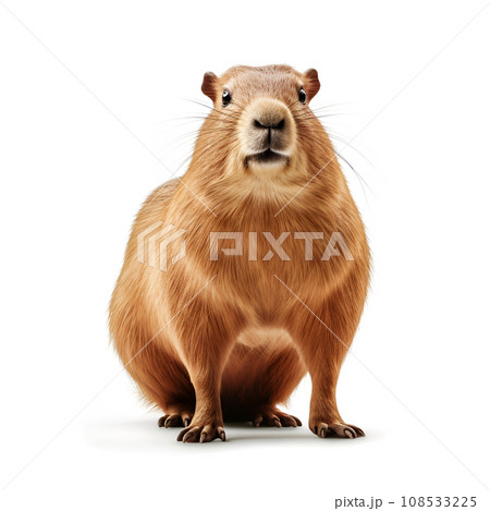 Single capybara animal on white backgrounds Single capybara animal on white backgrounds 108533225