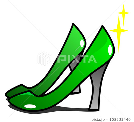 新品で輝く女性用の靴でハイヒールのシルエット 108533440