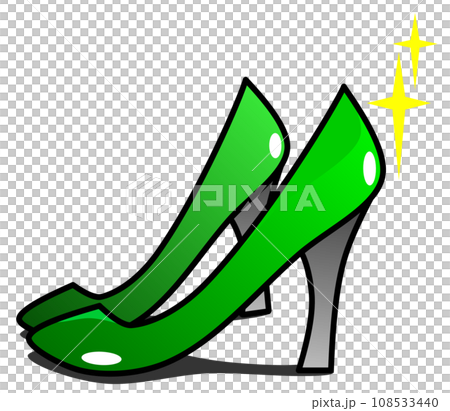 新品で輝く女性用の靴でハイヒールのシルエット 108533440