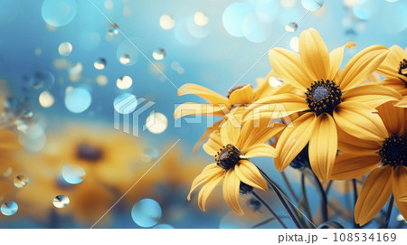 Rudbeckia plants, the Asteraceae yellow and brown flowers, common names of coneflowers Rudbeckia plants, the Asteraceae yellow and brown flowers, common names of coneflowers 108534169