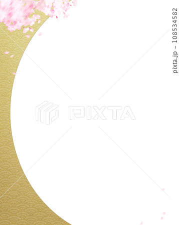 金箔と桜のシンプルな和風フレーム 金箔と桜のシンプルな和風フレーム 108534582