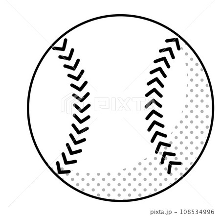 野球のボールのアイコン(モノクロ) 野球のボールのアイコン(モノクロ) 108534996