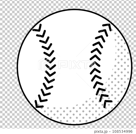 野球のボールのアイコン(モノクロ) 野球のボールのアイコン(モノクロ) 108534996
