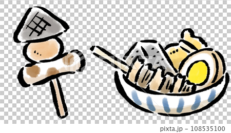 串上的奧登和盤子上的奧登 — 刷子觸摸插圖 串上的奧登和盤子上的奧登 — 刷子觸摸插圖 108535100