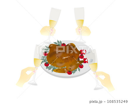 丸ごとターキーとクリスマスシャンパンで乾杯 丸ごとターキーとクリスマスシャンパンで乾杯 108535249