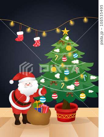 Merry Christmas and Happy New Year greeting card, vector illustration. Merry Christmas and Happy New Year greeting card, vector illustration. 108535495