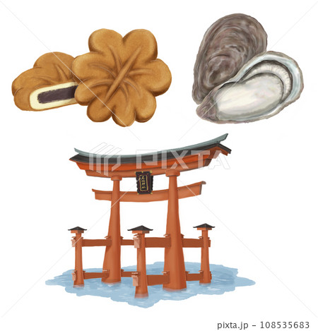 広島県のイラストセット 広島県のイラストセット 108535683