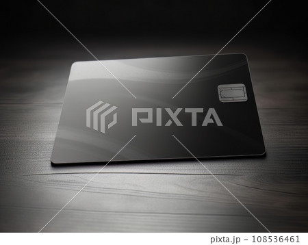 Black bank card on grey background isolated AI Black bank card on grey background isolated AI 108536461