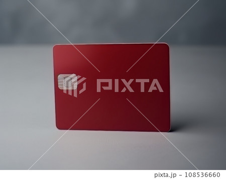 Red bank credit card on white surface isolated AI Red bank credit card on white surface isolated AI 108536660