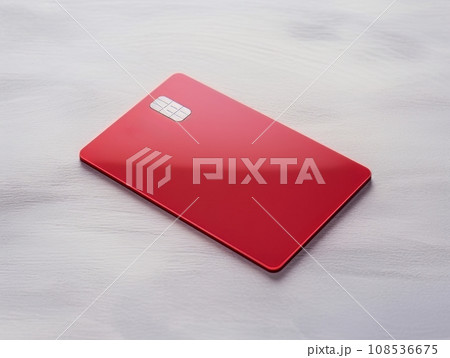Red bank credit card on white surface isolated AI Red bank credit card on white surface isolated AI 108536675