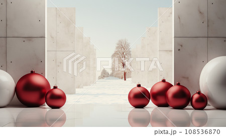 メリークリスマス：ミニマルアート（Minimalism）的表現の背景画像