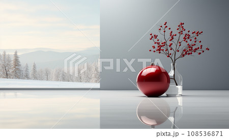 メリークリスマス：ミニマルアート（Minimalism）的表現の背景画像
