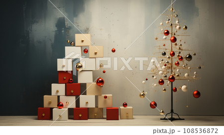 メリークリスマス：ミニマルアート（Minimalism）的表現の背景画像