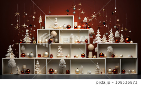 メリークリスマス：ミニマルアート（Minimalism）的表現の背景画像