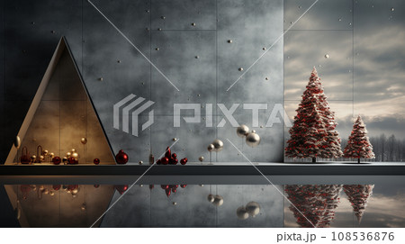 メリークリスマス：ミニマルアート（Minimalism）的表現の背景画像