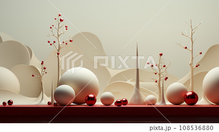 メリークリスマス：ミニマルアート（Minimalism）的表現の背景画像
