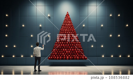 メリークリスマス：ミニマルアート（Minimalism）的表現の背景画像