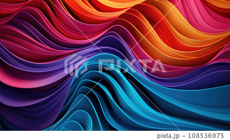 Background with liquid colored swirls and dye blends that flows from top to bottom. Fluid art acrylic texture with colorful waves, mixing paint effect. 108536975