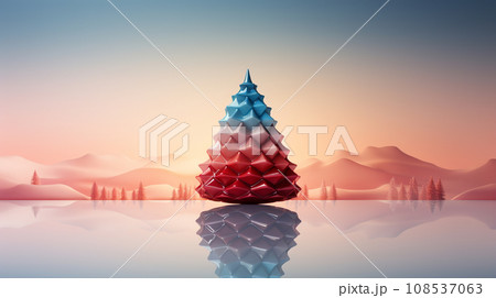 クリスマスツリー：ミニマルアート（Minimalism）的表現の背景画像
