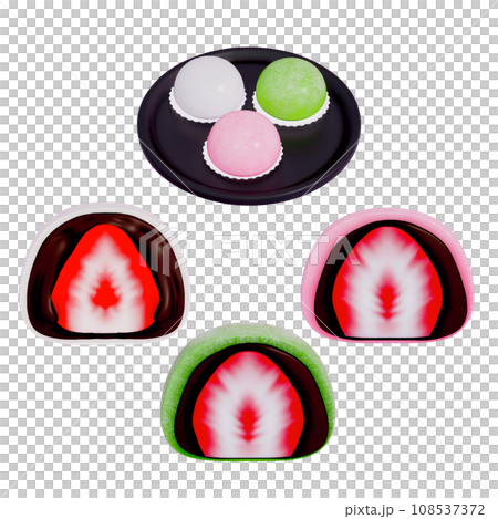 Japanese dessert 3D Daifuku , 3d rendering Japanese dessert 3D Daifuku , 3d rendering 108537372