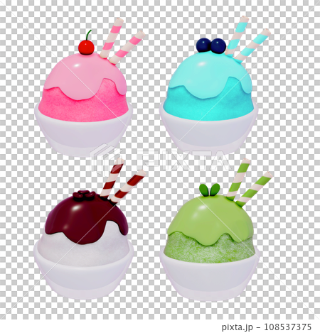Japanese dessert 3D Shaved ice , 3d rendering 108537375