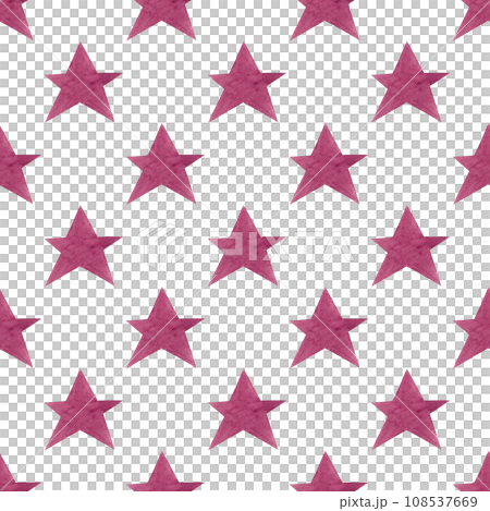 Hand painted watercolor stars in a checkerboard pattern on a transparent background. Seamless holiday pattern for your design Hand painted watercolor stars in a checkerboard pattern on a transparent background. Seamless holiday pattern for your design 108537669
