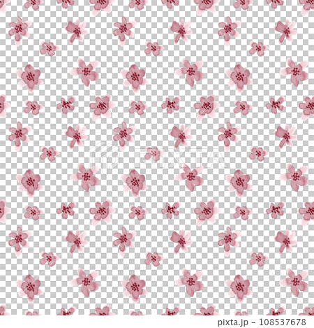 Hand painted watercolor wildflowers. Pink little buds. Seamless pattern for your design 108537678