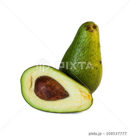 Avocado isolated on white background. avocado sliced closeup. Avocado isolated on white background. avocado sliced closeup. 108537777
