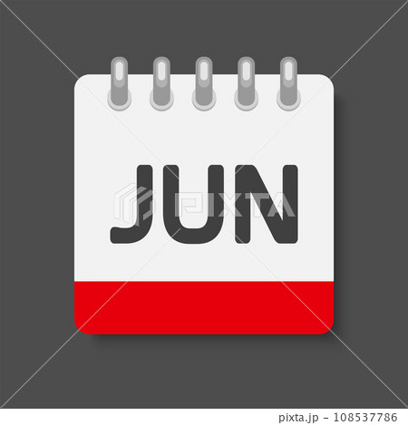 Vector template icon calendar, month June 108537786