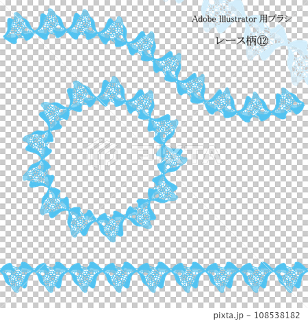 Lace pattern brush for Illustrator ⑫ Line/Frame Lace pattern brush for Illustrator ⑫ Line/Frame 108538182