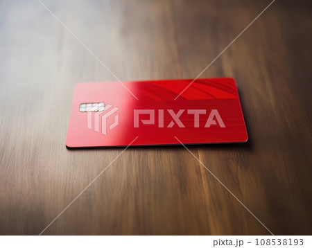 Red bank credit card on wooden table isolated AI Red bank credit card on wooden table isolated AI 108538193