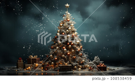 クリスマスツリー：シュールレアリズム的表現の背景画像