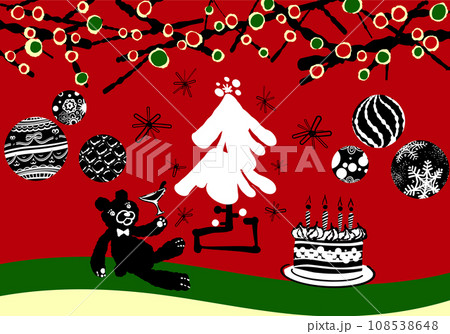 クマのぬいぐるみのクリスマス クマのぬいぐるみのクリスマス 108538648