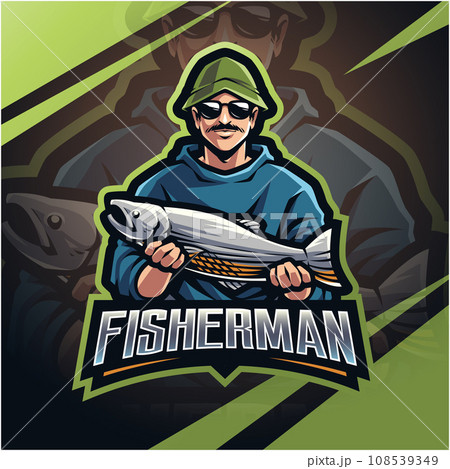 Fisherman esport mascot logo design 108539349