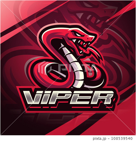 Red viper snake mascot logo design 108539540