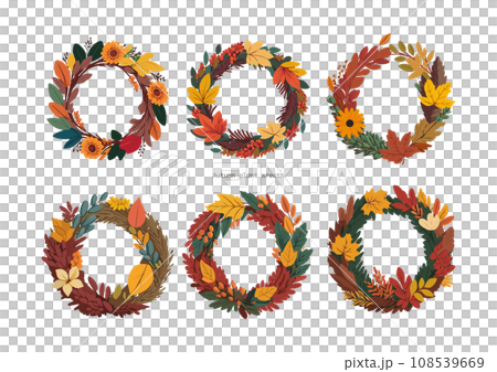 Autumn plant wreath frame material 108539669